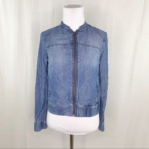 a.n.a. lightweight zip jean jacket